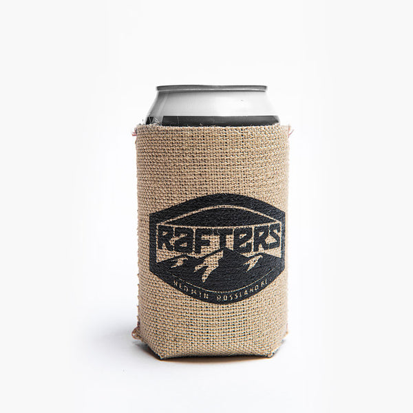 RED Logod Burlap Beer Cozy - Piste Off Supply Co.