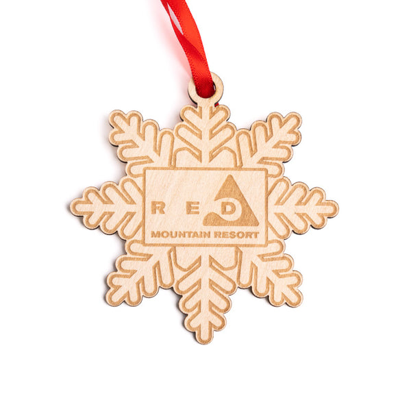 RED Resort Wooden Snowflake Ornament - Piste Off Supply Co.