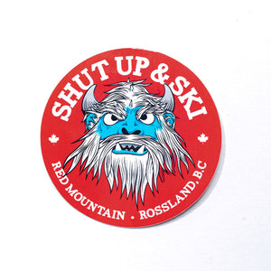 Shut Up and Ski Circle Sticker - Piste Off Supply Co.