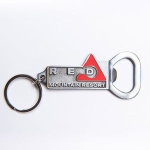 RED Mountain Bottle Opener Keychain - Piste Off Supply Co.