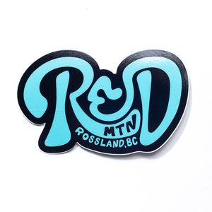 RED Mtn Brush Script Sticker - Piste Off Supply Co.