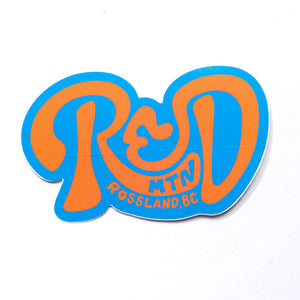 RED Mtn Brush Script Sticker - Piste Off Supply Co.