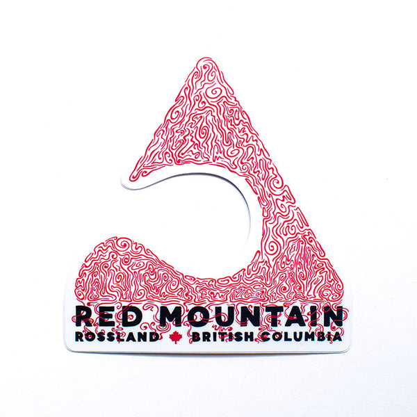 RED Mountain Roots Sticker Triangle - Piste Off Supply Co.